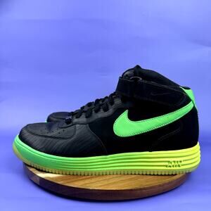 MENS NIKE LUNAR FORCE 1 MID LEATHER POISON GREEN SIZE 13